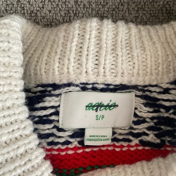 NWOT Aerie Fair Isle Sweater Snowflake - Picture 4 of 5